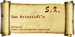 Sax Krisztián névjegykártya